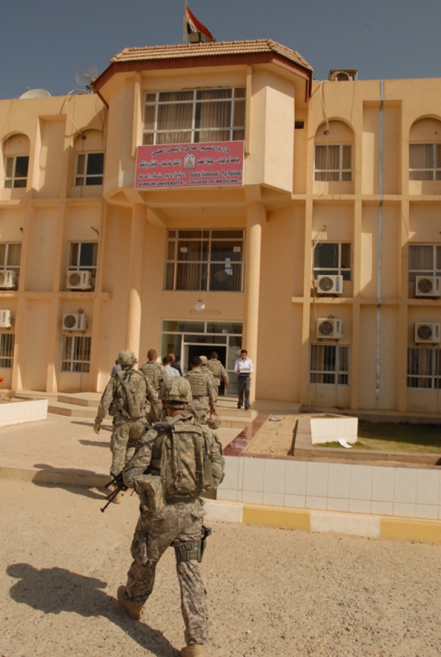 Soldiers from 2nd Brigade Combat Team, 1st Cavalry Division, visited the Kirkuk College of Medicine in Kirkuk, Oct. 15. This visit was a chance for Lt. Col. Hugh McNeely, the deputy commanding officer of the 2nd Brigade Combat Team, 1st Cavalry...