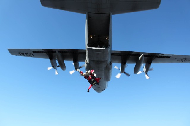 A rare close-up of a C-130 at 14,000 feet