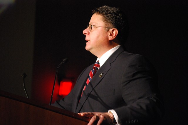 Dr. Gerardo Melendez, director of the U.S. Army Communications-Electronics Research, Development and Engineering Center's Command and Control Directorate, delivers the keynote speech at the Society of Hispanic Professional Engineers Conference...