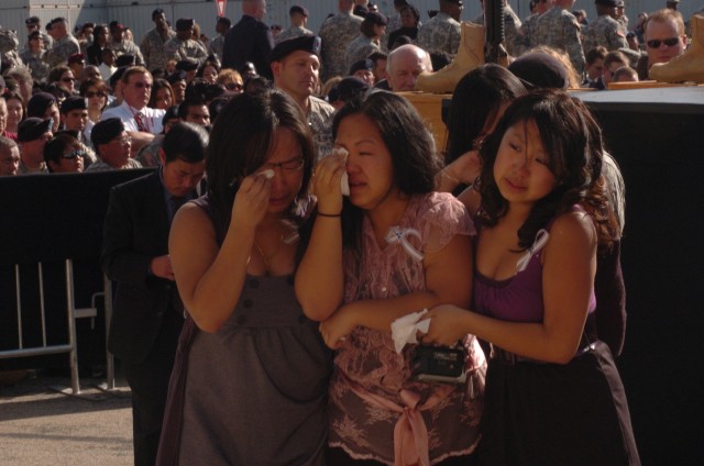 Family at Fort Hood memorial
