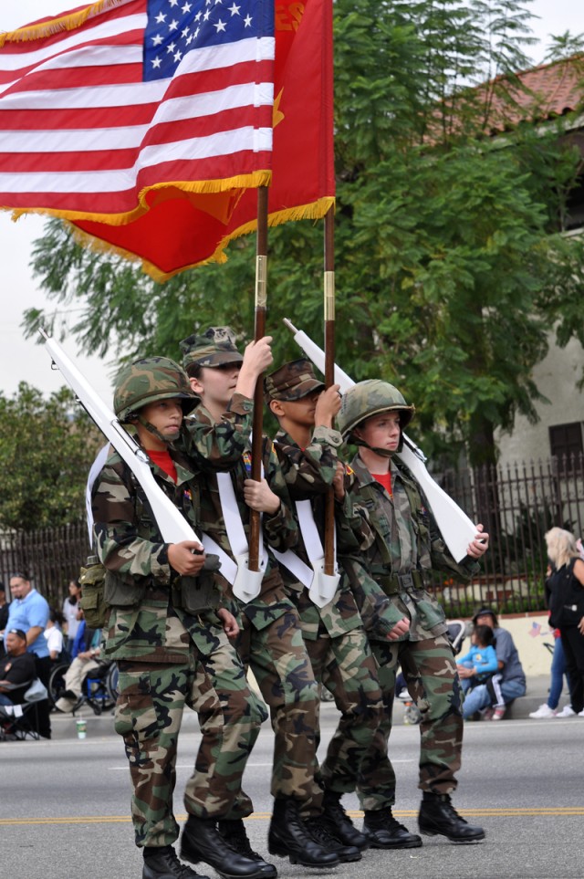 Young Marines color guard
