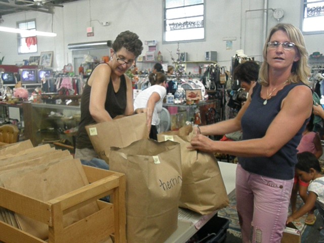 Shoppers save at thrift shop bag sale
