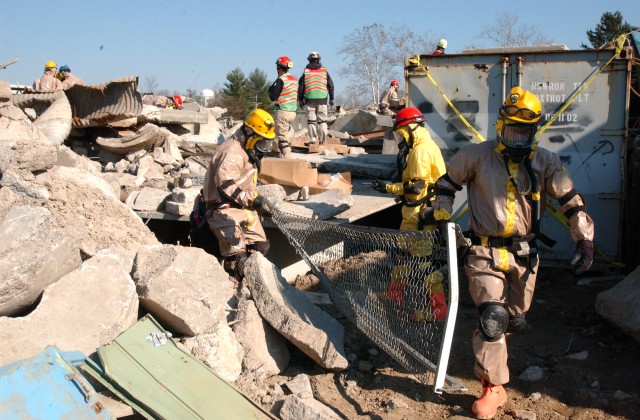 Into the rubble