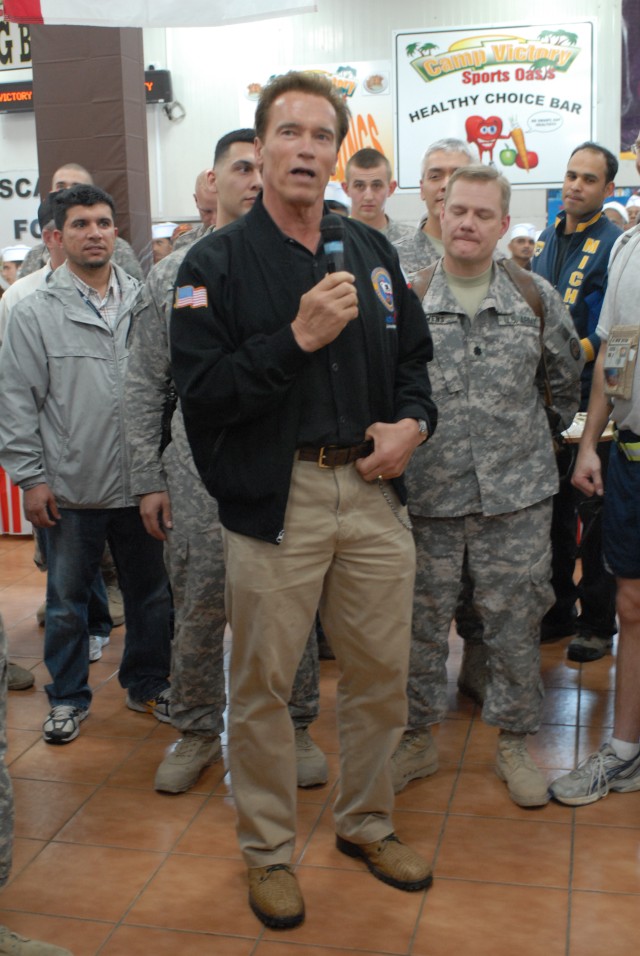 &#039;The Terminator&#039; returns to visit troops