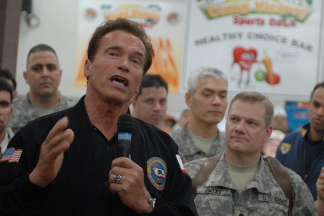&#039;The Terminator&#039; returns to visit troops