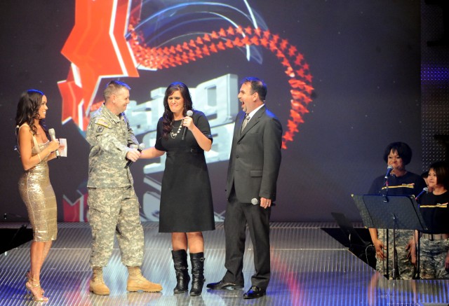 Announcement of Lisa Pratt as the winner of the 2009 Operation Rising Star singing contest