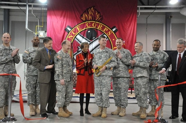 Cutting the ribbon