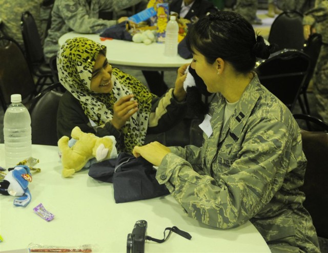 Iraqi children learn about personal hygiene at JBB