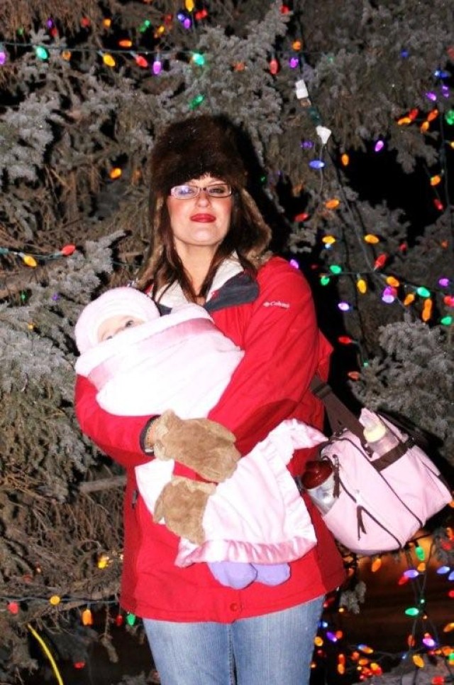 Enjoying the Christmas Tree Lighting ceremony