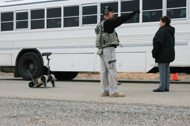 Small, Unmanned Ground Vehicle Identifies Target