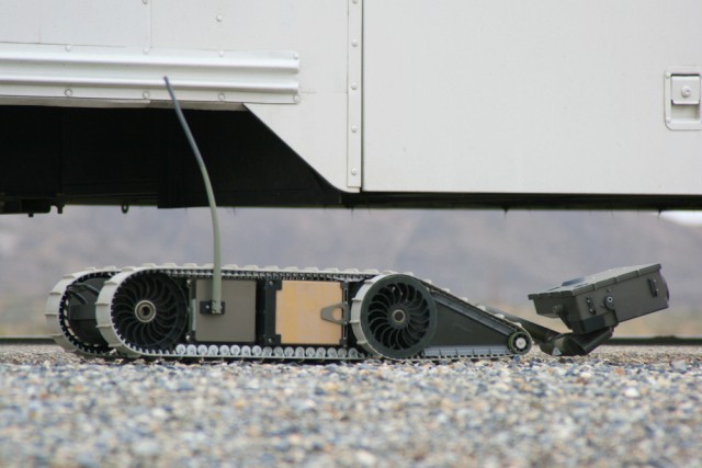 Small, Unmanned Ground Vehicle Inspects a Bus