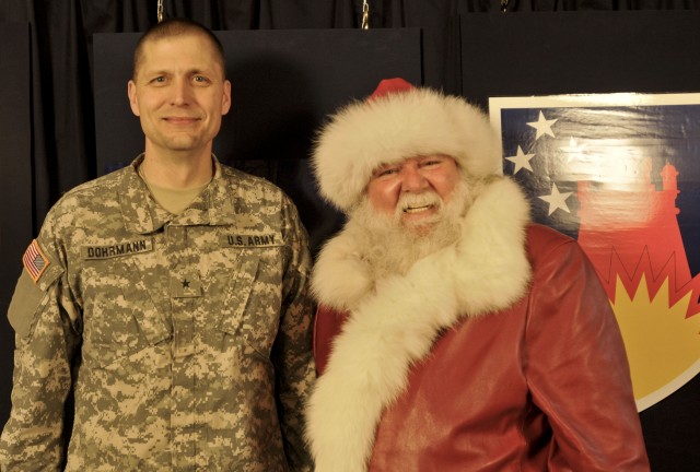Brig. Gen. Al Dohrmann and Santa Claus (James Webber)
