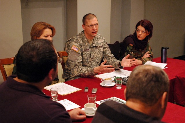 Kosovo commander meets with local media to share information over coffee