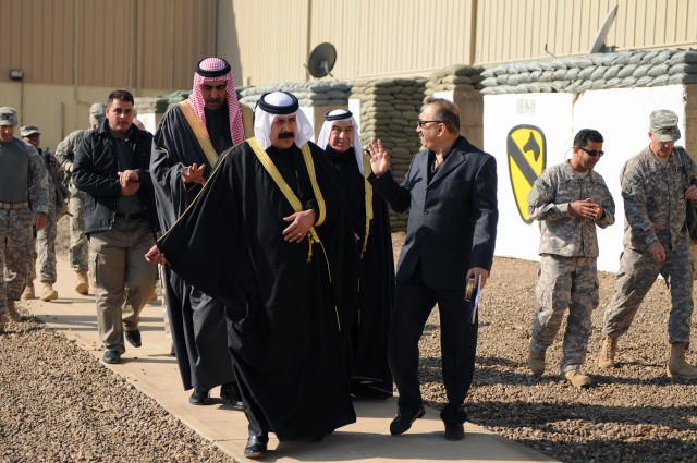 BAGHDAD-Tribal sheikhs from throughout the greater Baghdad area arrive at United States Division-Center headquarters, here, on Camp Liberty, Jan. 5, as part of a recognition luncheon hosted by Maj. Gen. Daniel Bolger, commander USD-C and the 1st Cava...