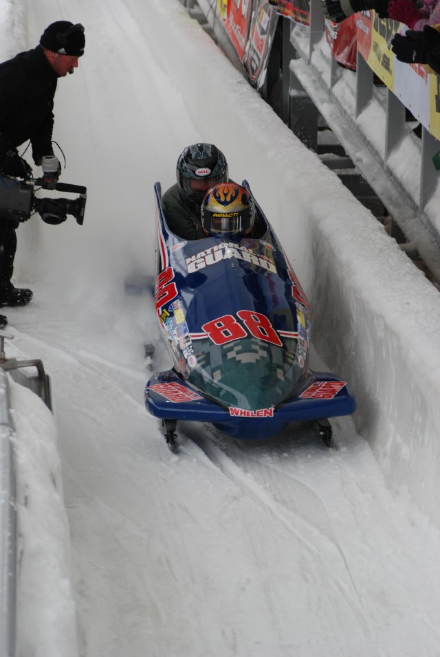 Guard Soldiers Meet Bodine Bobsled Challenge