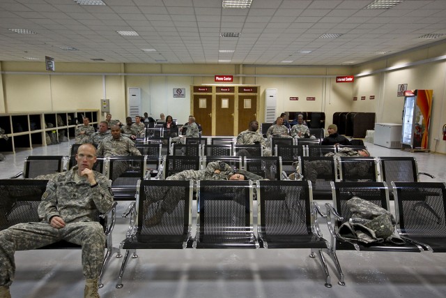 CAMP TAJI, Iraq - With the opening of the new passenger terminal Jan. 4, Soldiers have better facilities to accommodate them while they wait for a flight. The new indoor facility gives Soldiers internet access, phones, books, a large flat screen...