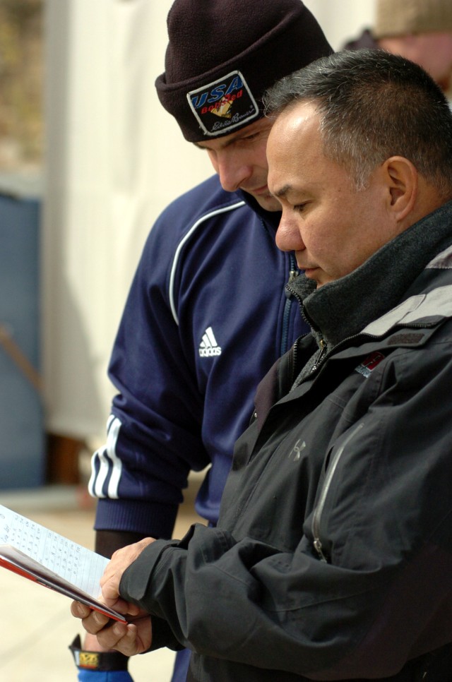 Soldiers study speed charts