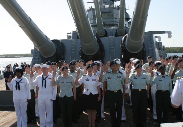 &#039;Warrior&#039; Soldiers re-enlist aboard historic WWII battleship