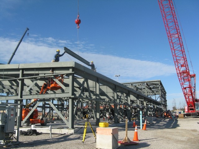 Beam Being Placed on Building