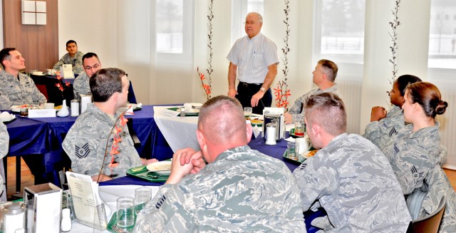 Former Air Force enlisted chief discusses leadership with Wiesbaden Airmen