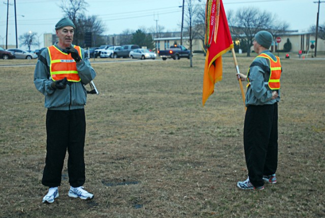 Maj. Gen. Daniel Bolger, the commanding general of the 1st Cavalry Division, speaks to Soldiers from the 2nd Brigade Combat Team, 1st Cav. Div., during the brigade's color uncasing ceremony on Fort Hood, Feb. 2. Bolger thanked Soldiers for all they d...