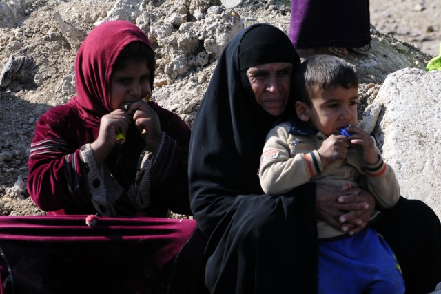 Watching a humanitarian aid drop