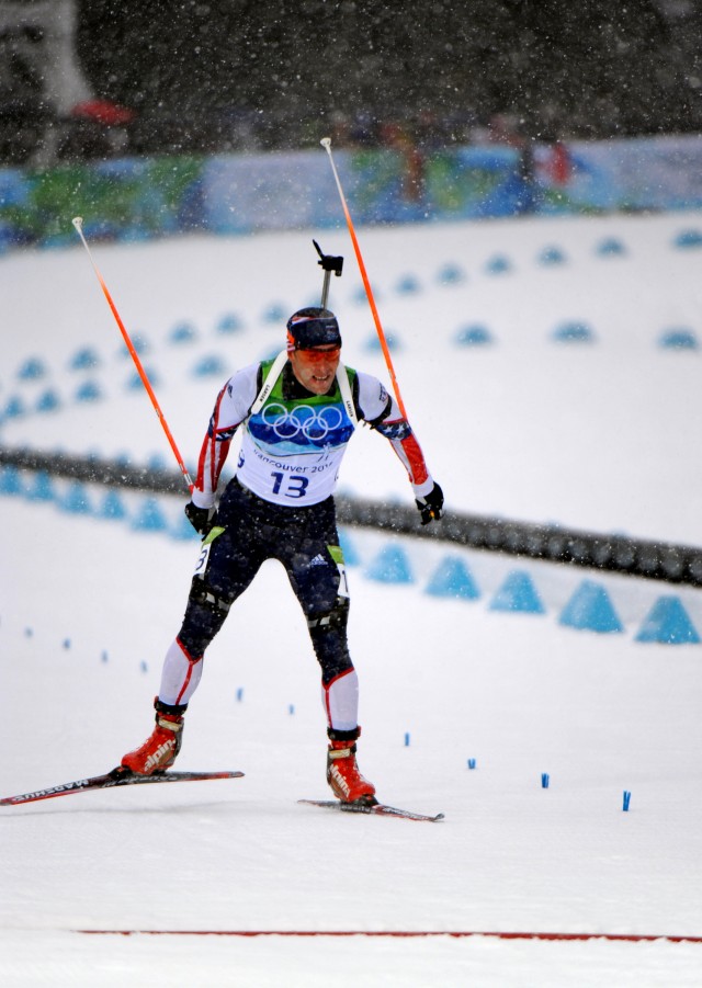 Soldier finishes ninth in Olympic biathlon 10-kilometer sprint