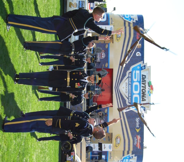 The U.S. Army Drill Team at Daytona 500