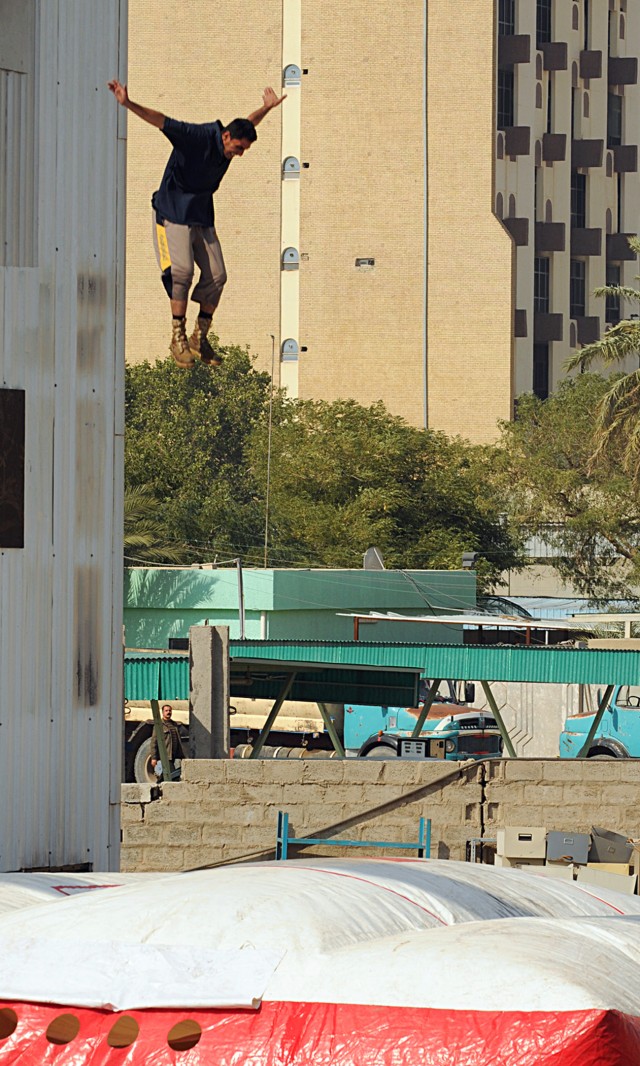 Leaping from three story building