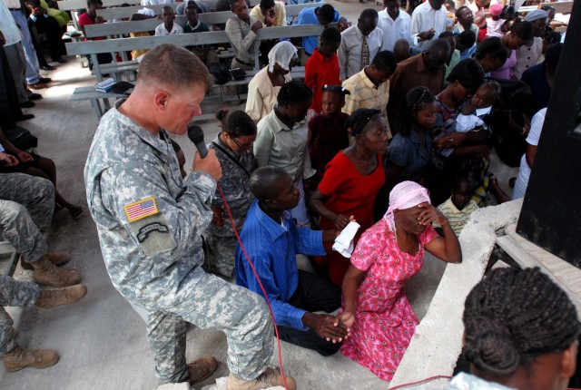 &quot;Sending them away with God&quot;: 2nd Brigade Combat Team chaplain joins Haitians in worship