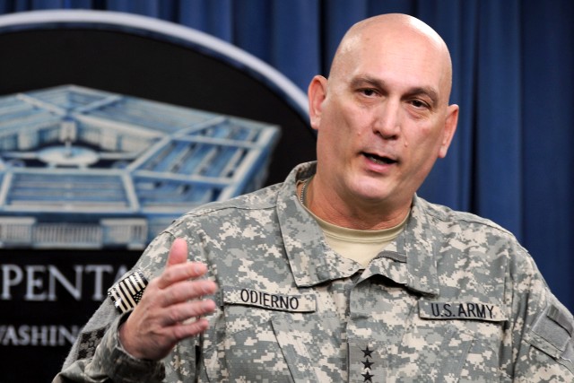 Gen. Ray Odierno talks to the press about the current situation in Iraq