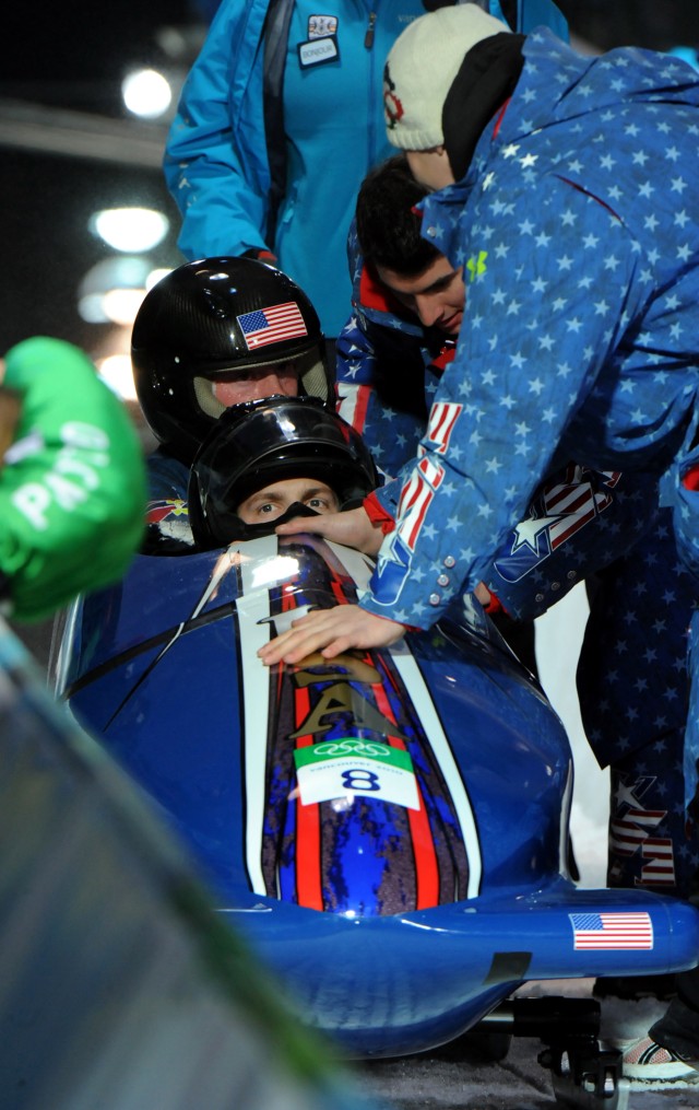 Soldiers shine in two-man bobsled
