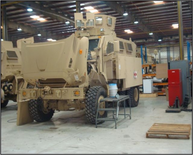 MRAPs undergo repairs and upgrades
