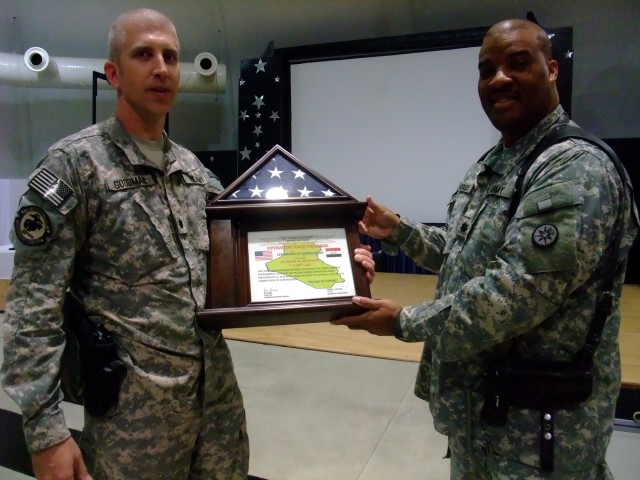 CONTINGENCY OPERATING LOCATION Q-WEST, Iraq - Lt. Col. Kerry Goodman (left), a Meridian, Miss., resident and commander of the Mississippi Army National Guard's 2nd Battalion, 198th Combined Arms, 155th Brigade Combat Team out of Senatobia, Miss.,...