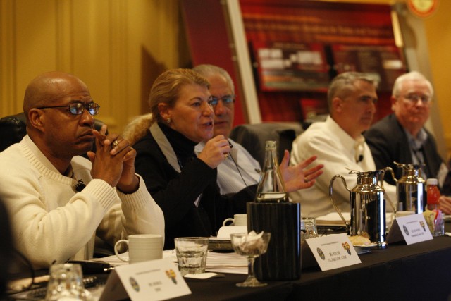 (From left) Brig. Gen. Larry D. Wyche, Joint Munitions and Lethality Life Cycle Management Command Commanding General, Gen. Ann Dunwwody, Army Materiel Command Commanding General; Dean Popps, acting Assistant Secretary of the Army for Acquisition,...