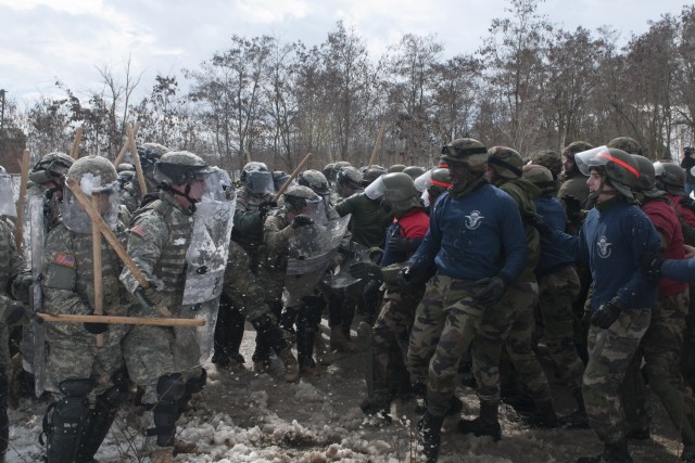 U.S. KFOR gets familiar with multi-national crowd control techniques