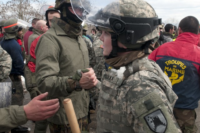 U.S. KFOR gets familiar with multi-national crowd control techniques