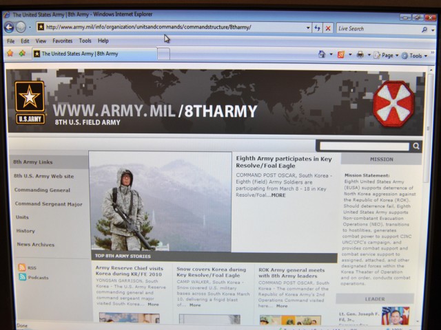 Eighth Army launches Army.mil Web site during Key Resolve/Foal Eagle