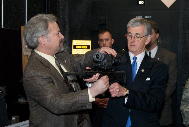 Army secretary tours research, development facilities
