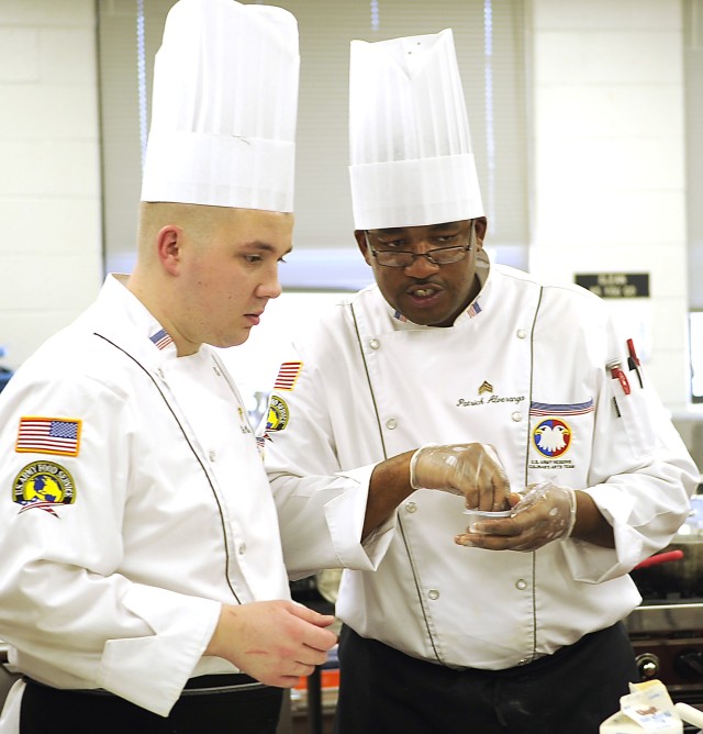 Army Reserve Sgt. Patrick Alvarenga competes in the 35th Army Culinary Arts Competition
