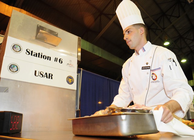 Spc. Arshadnia scores gold in the contemorary category at the Army Culinary Arts Competition