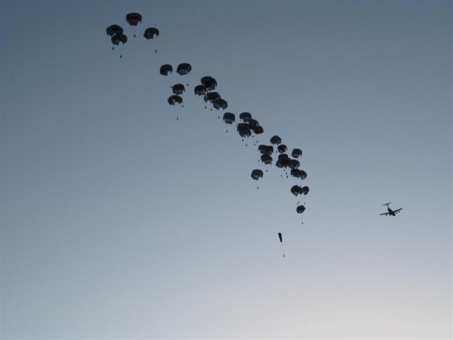 Care Packages Air Dropped to Soldiers