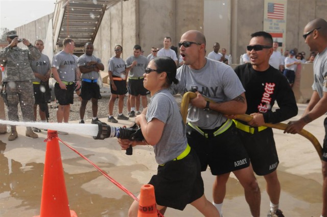 Service members participate in JBB Fire Muster 