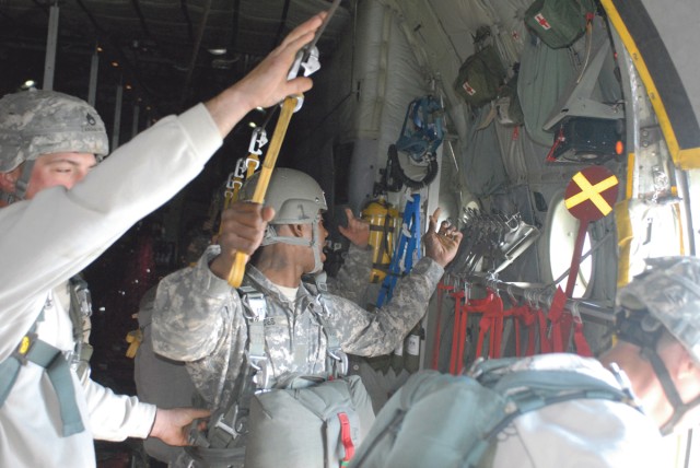 &#039;All OK, Jumpmaster!&#039;:  Airborne School graduates first class of T-11 jumpers