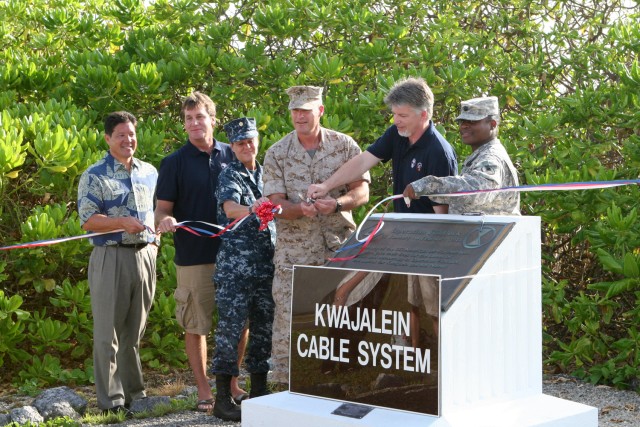 Kwaj ribbon cutting dignitaries