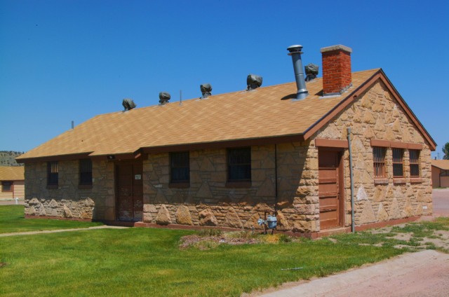 Historic stonework preserved at Camp Guernsey.