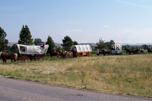 Oregon Trail reenactments are conducted on Camp Guernsey.