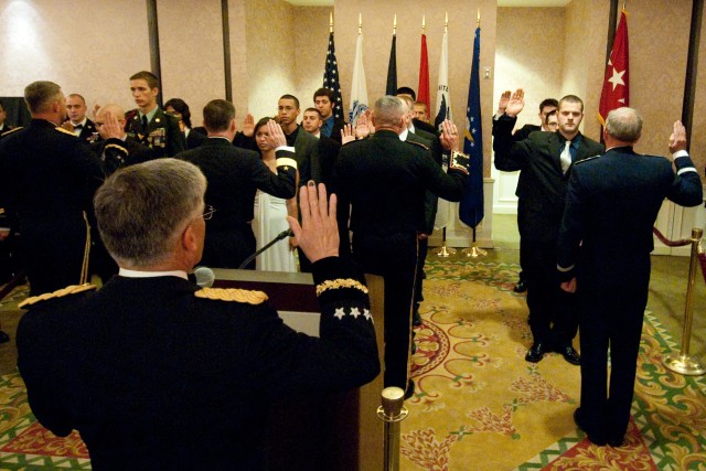 Chief of Staff of the Army enlists Soldiers, Sailors, Airman and Marines