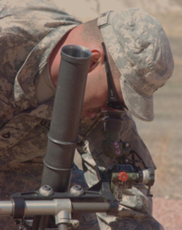 Cav forward observers, mortar men train in authentic environment