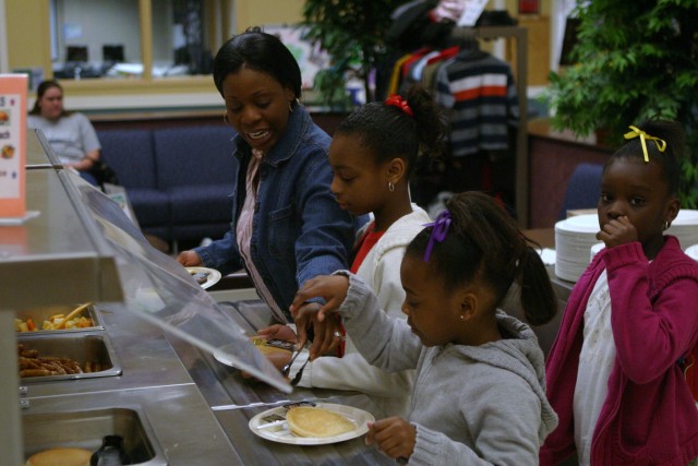 Families gather for Month of the Military Child pancake breakfast